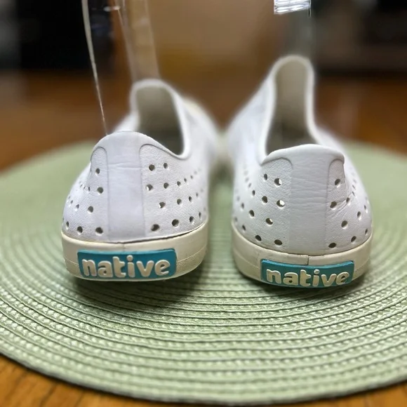 Native Women's White Perforated Slip-On Sneakers - Picture 8 of 9